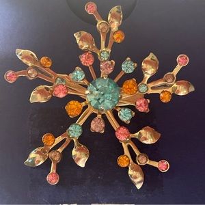 Coro Multicolored Snowflake BroochPin